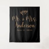 MR en MRS Gold Script Typography Modern Minimum Wandkleed (Voorkant)
