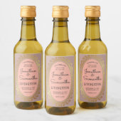 Mr en Mrs Gold Wreath Couples Shower Roos Wijn Etiket (Flessen)