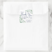 MR EN MRS Green Navy Blue bruiloft dank u Vierkante Sticker (Tas)