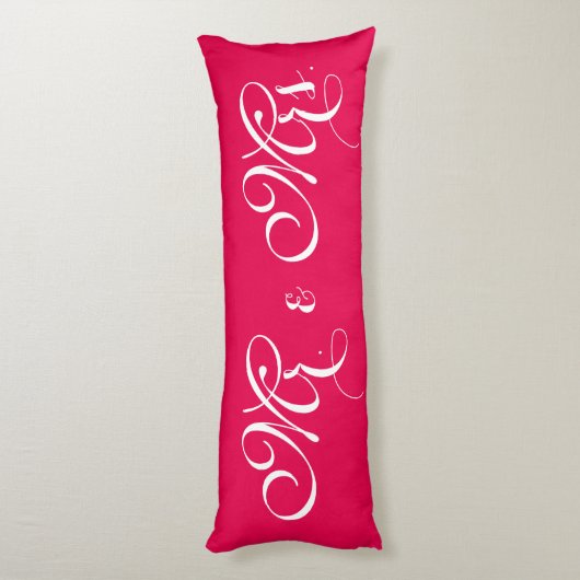 Mr en Mrs Happiness Red Body Pillow Lichaamskussen (Achterkant (Verticaal))