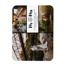 Mr en Mrs. Hartelijk dank Foto Collage Black en Wh Magneet