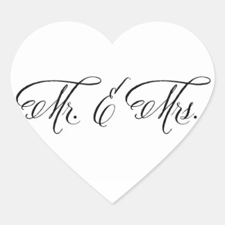 Mr en Mrs Heart Label sticker