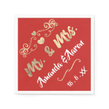 Mr en Mrs Heart Red Ruby Champaigne Gold