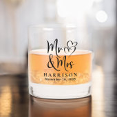 Mr en Mrs Hearts Wedding Whisky Glas