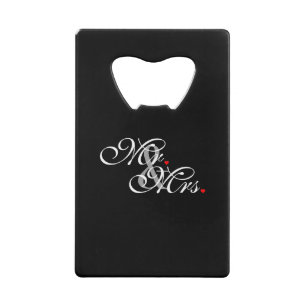 Mr. en Mrs Husband Wife Zijn haar nieuwe wippen Creditkaart Flessenopener