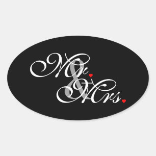 Mr. en Mrs Husband Wife Zijn haar nieuwe wippen Ovale Sticker