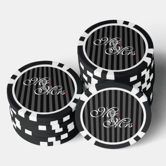 Mr. en Mrs Husband Wife Zijn haar nieuwe wippen Pokerchips (Opstapeling)