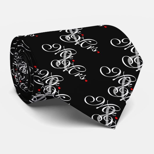 Mr. en Mrs Husband Wife Zijn haar nieuwe wippen Stropdas (Opgerold)
