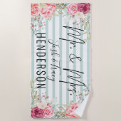 Mr. en Mrs., huwelijkscadeau voor paren, cadeau vo Strandlaken (Voorkant)