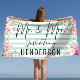 Mr. en Mrs., huwelijkscadeau voor paren, cadeau vo Strandlaken
