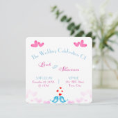 Mr en Mrs huwelijksreceptie uitnodigingen Kaart (Staand voorkant)