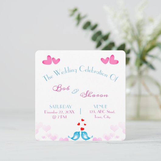 Mr en Mrs huwelijksreceptie uitnodigingen Kaart (Staand voorkant)