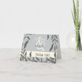 Mr en Mrs Inspirivity Bruiloft Elegant Leaves Bedankkaart