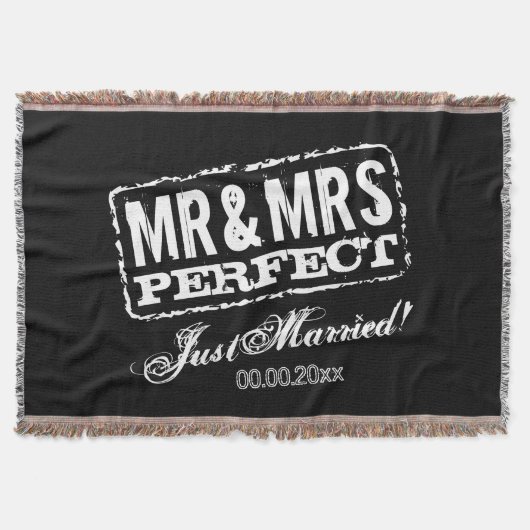 Mr. en Mrs. Just Married deken cadeau voor newlywe (Voorkant)