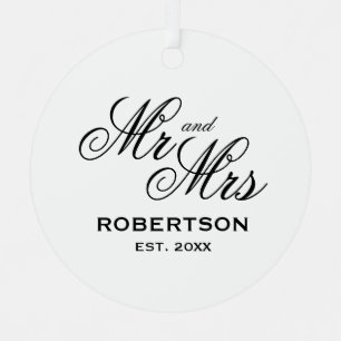 Mr en Mrs keepomwille bruiloft met foto Metalen Ornament