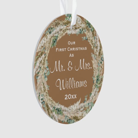 Mr. en Mrs. Kerstmis ons eerste kersthuwelijk Ornament (voorkant)