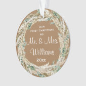Mr. en Mrs. Kerstmis ons eerste kersthuwelijk Ornament (voorkant)