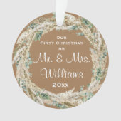 Mr. en Mrs. Kerstmis ons eerste kersthuwelijk Ornament (voorkant)