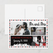 Mr en Mrs Las Vegas Elopement Aankondiging (Voorkant / Achterkant)