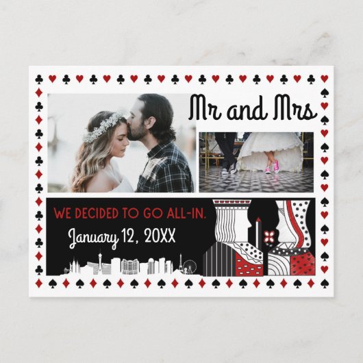 Mr en Mrs Las Vegas Elopement Aankondiging (Voorkant)