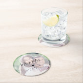 Mr. en Mrs. legant script foto bruiloft Ronde Kartonnen Onderzetter (Insitu)