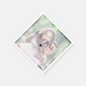 Mr. en Mrs. legant script foto bruiloft Servet (Hoek)