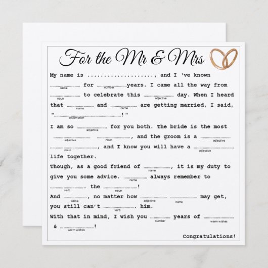 Mr en Mrs Libs (Voorkant / Achterkant)