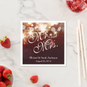 Mr en Mrs Luxury Gold Glitter Sparkles Wedding Servet (Insitu)