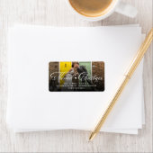 Mr. en Mrs. Married First kerstfoto Wedding Etiket (Insitu)