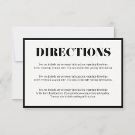 Mr en Mrs Modern Bold Directions Enclosure Card Kaart
