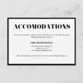 Mr. en Mrs Modern Bold Wedding Accommodation Card Informatiekaartje (Voorkant)