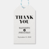 Mr en Mrs Modern Bold Wedding Dank u Label Cadeaulabel (Voorkant)