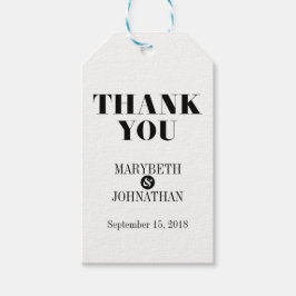 Mr en Mrs Modern Bold Wedding Dank u Label Cadeaulabel