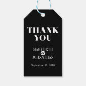 Mr en Mrs Modern Bold Wedding Dank u Label Cadeaulabel (Voorkant)