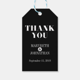 Mr en Mrs Modern Bold Wedding Dank u Label Cadeaulabel