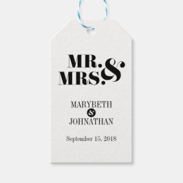 Mr en Mrs Modern Bold Wedding Gift Label Cadeaulabel