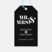 Mr en Mrs Modern Bold Wedding Gift Label Cadeaulabel (Voorkant)