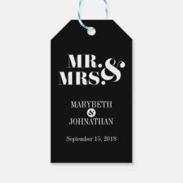 Mr en Mrs Modern Bold Wedding Gift Label Cadeaulabel