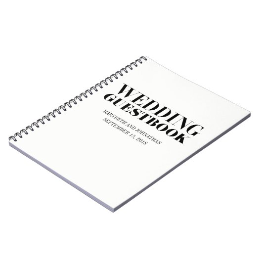 Mr en Mrs Modern Bold Wedding Guest Book Notitieboek (Linkerzijde)