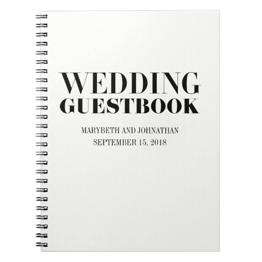Mr en Mrs Modern Bold Wedding Guest Book Notitieboek (Voorkant)