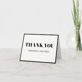 Mr. en Mrs Modern Bold Wedding Hartelijk dank Bedankkaart