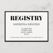 Mr. en Mrs Modern Bold Wedding Registry Card Informatiekaartje (Voorkant)