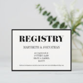 Mr. en Mrs Modern Bold Wedding Registry Card Informatiekaartje (Staand voorkant)