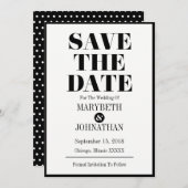Mr. en Mrs Modern Bold Wedding Save The Date Kaart (Voorkant / Achterkant)
