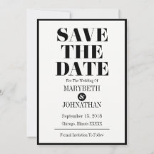 Mr. en Mrs Modern Bold Wedding Save The Date Kaart
