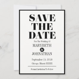 Mr. en Mrs Modern Bold Wedding Save The Date Kaart