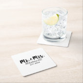 Mr en Mrs Modern Brush Font Wedding Jubileum Kartonnen Onderzetters (Insitu)