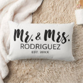 Mr en Mrs Modern Brush Font Wedding Jubileum Kussen (Deken)
