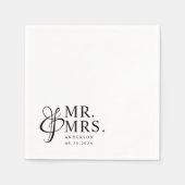 Mr en Mrs. | Modern Elegant Wedding Servet (Voorkant)