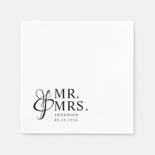Mr en Mrs. Modern Elegant Wedding Servet